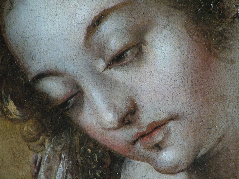 Annunciazione - quadro restaurato - ignoto prima metà del 1600 volto Madonna